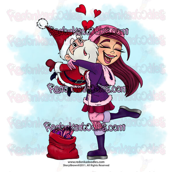 Hugs For Santa - Digital Stamp