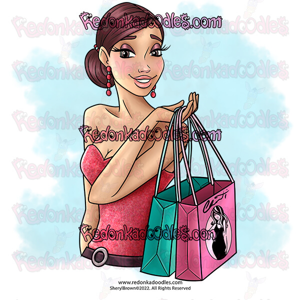 Shopping Fashionista - Digital Stamp
